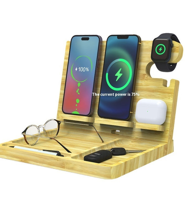 Multifunctional Bamboo Wireless Charger Bracket