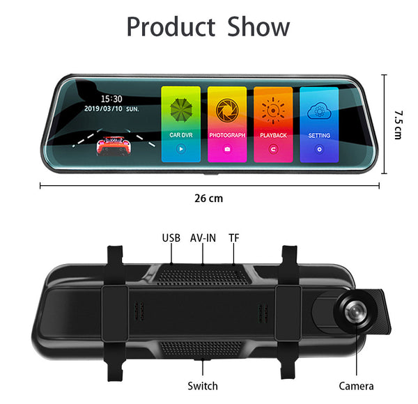 10 Inch Streaming Media Dashcam