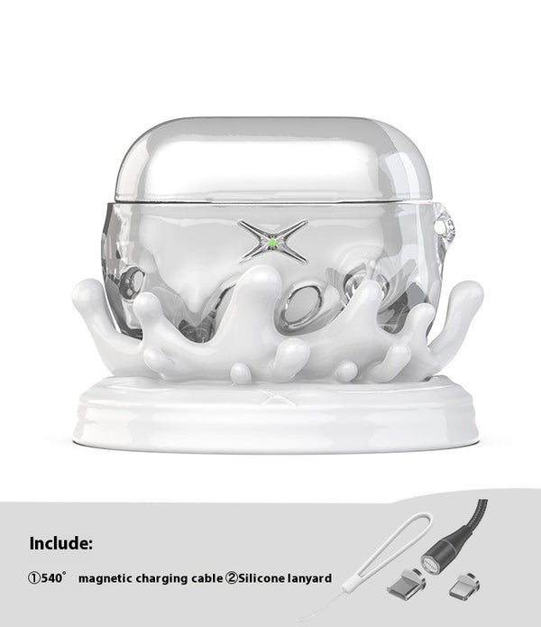 Water Drop Transparent Protective Shell Bluetooth Earbuds Case Hard Shell