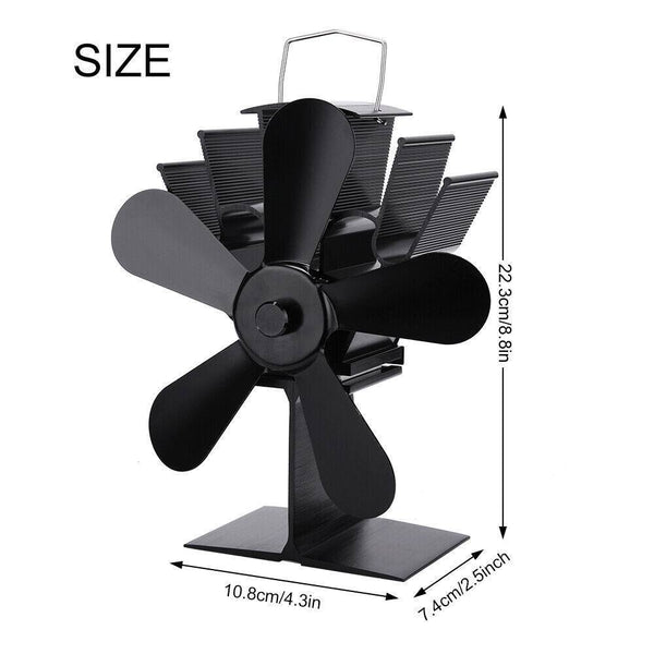 Wood Heater Fan Eco Heat Powered Self-Powered Silent For Fireplace Stove Burner