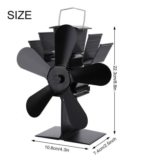 Wood Heater Fan Eco Heat Powered Self-Powered Silent For Fireplace Stove Burner