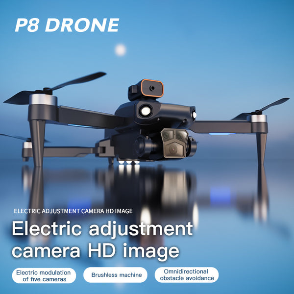 P8 Pro HD Aerial Photography Five Lens Obstacle Avoidance Drone Automatic Return GPS Quadcopter RC Airplane   Optical Flow Electric Control